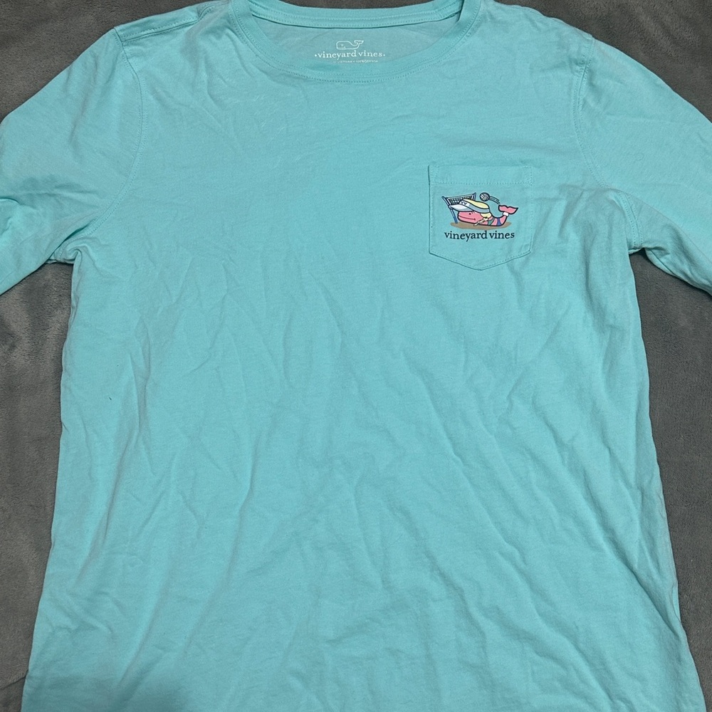 Vineyard Vines Women's Aqua Long Sleeve Tee